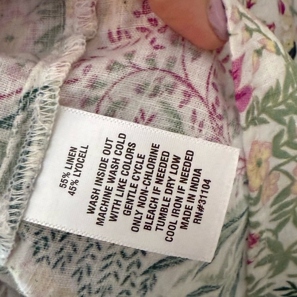 Wonderly top Blend Plaid Popover blouse floral size XL - Picture 4 of 5